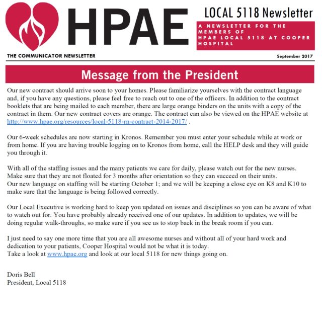 Local 5118 Communicator Newsletter