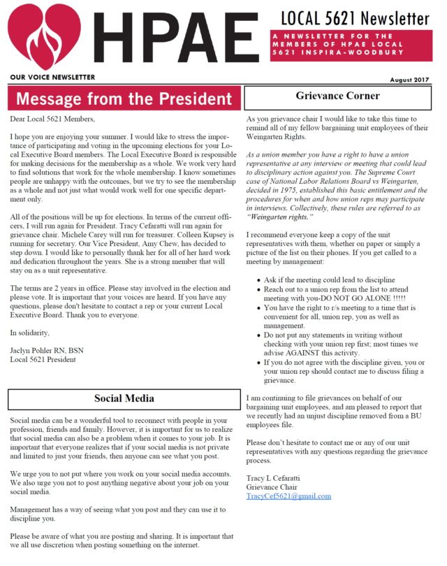 Our Voice Newsletter - May 2021