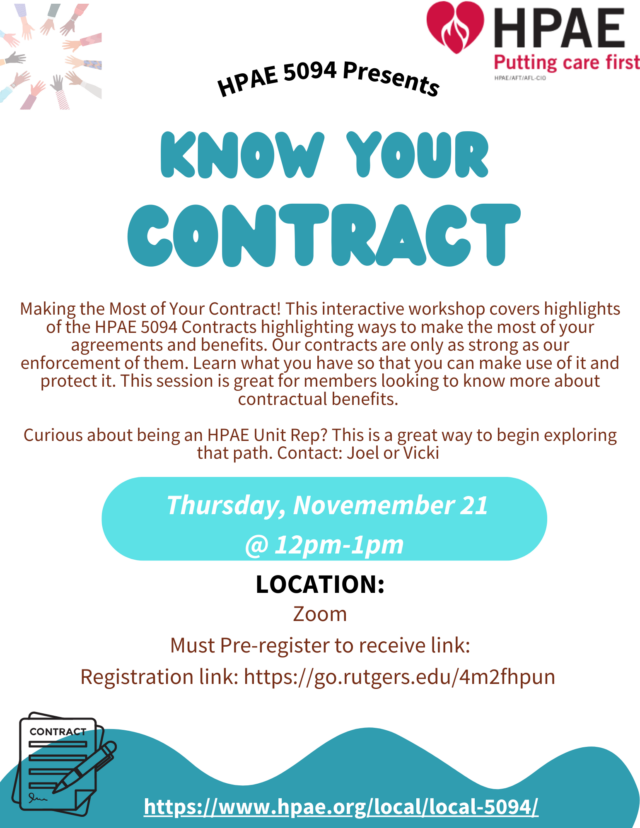 November 21 Know Your Contract Training